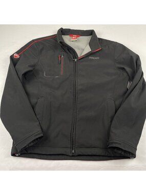 Ducati Windproof Softshell Jacket Men’s XL Black Red Stretch Motorcycle Casual